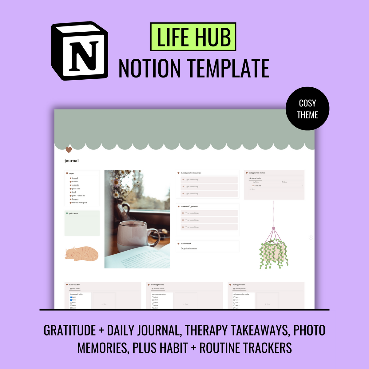 Complete life hub Notion template