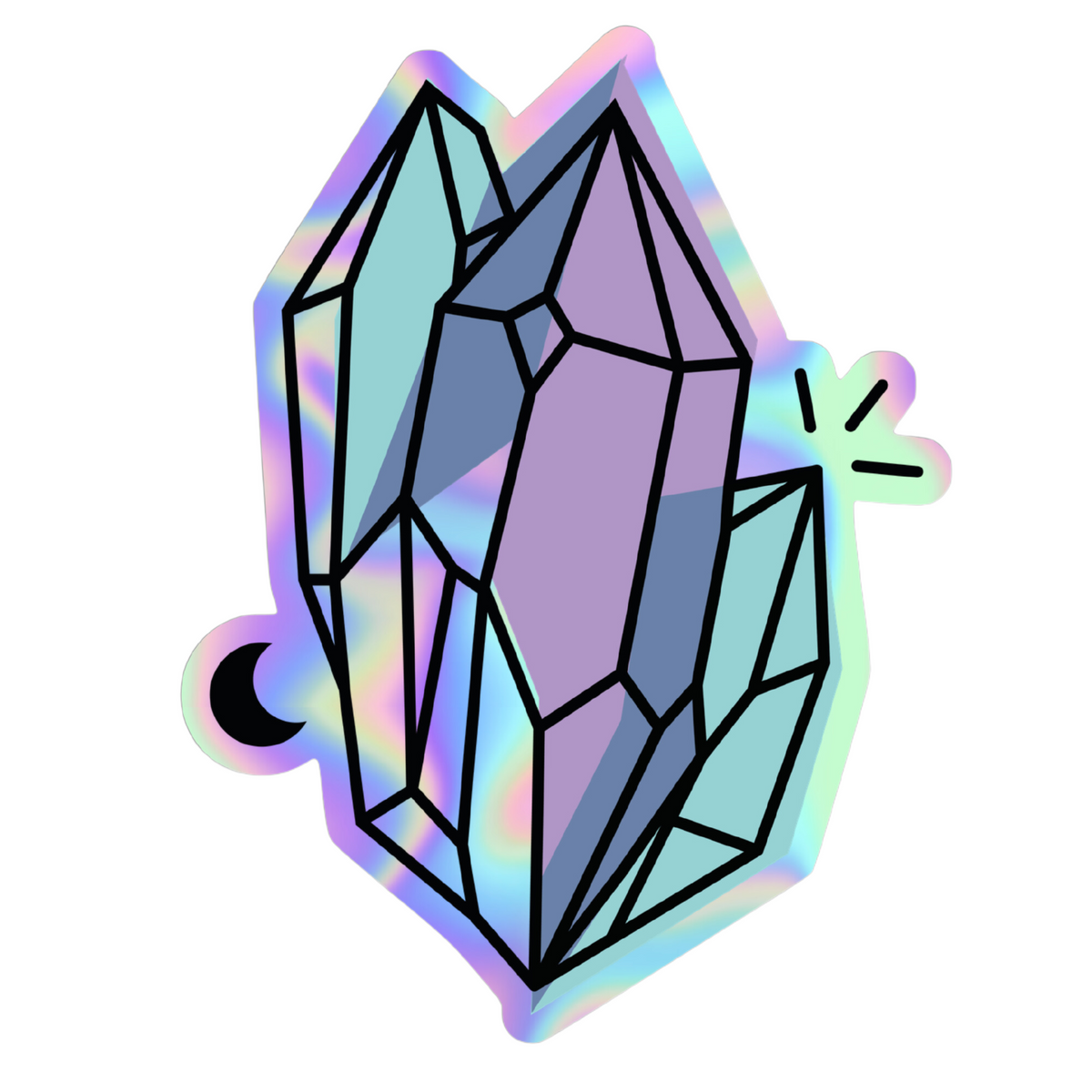 Lilac crystal holographic sticker