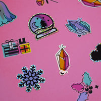 Aurora snow globe glitter sticker