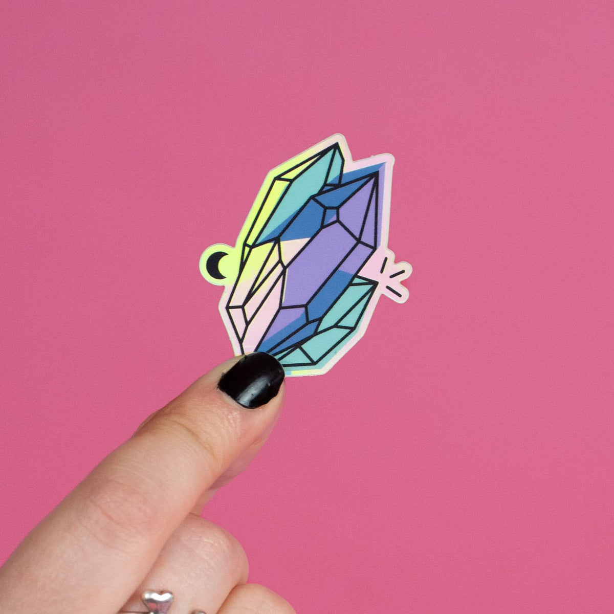 Lilac crystal holographic sticker