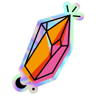 Orange crystal holographic sticker