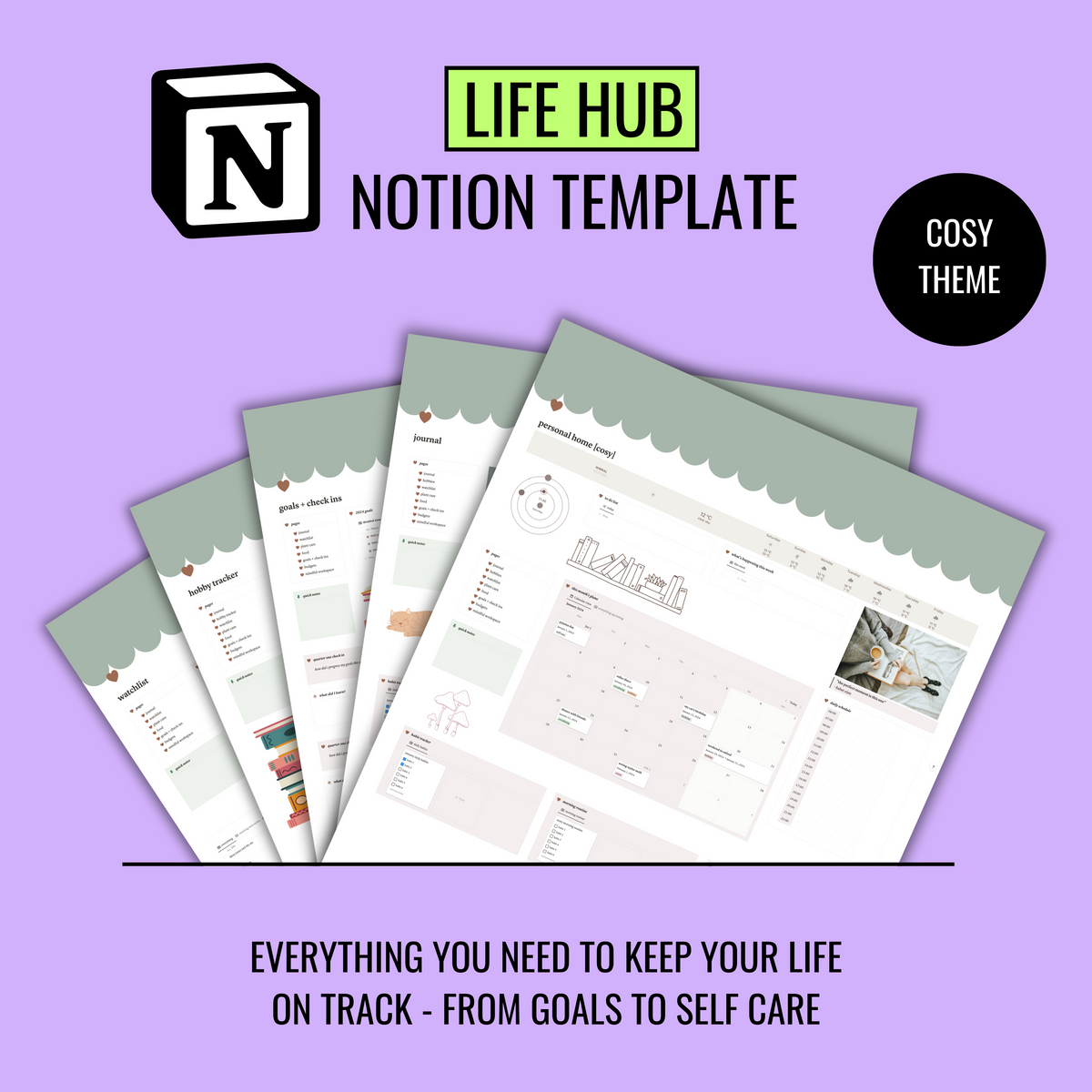 Complete life hub Notion template