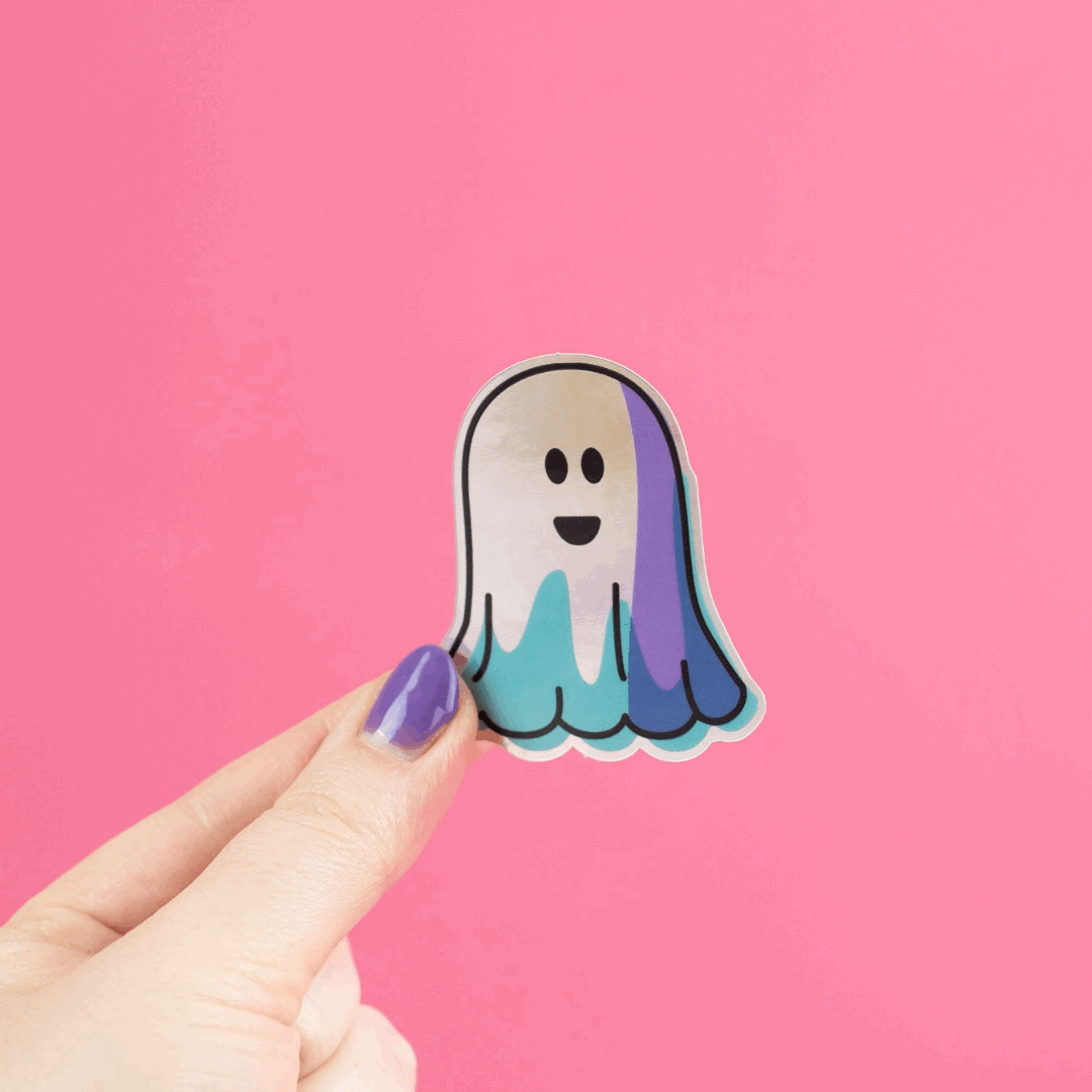 Ghostie holographic sticker
