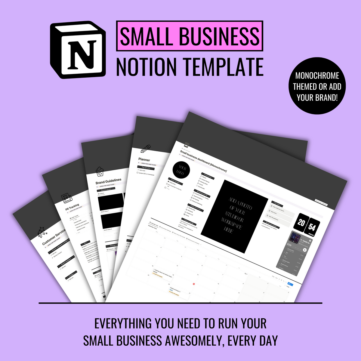 Complete small business hub Notion template
