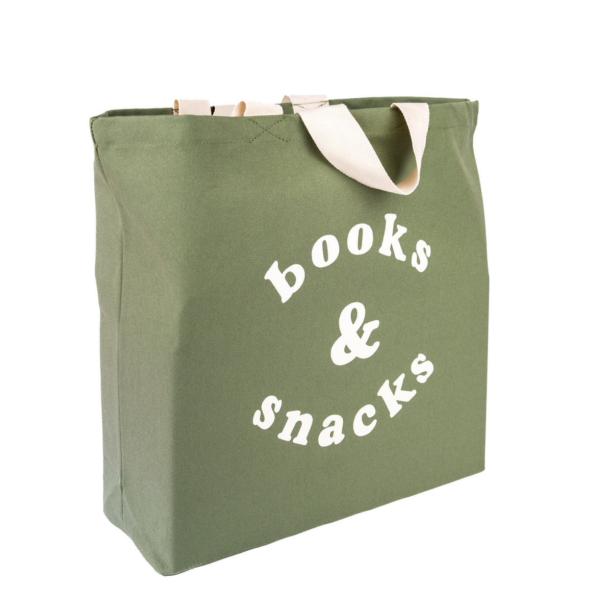 Books and snacks bag - sage