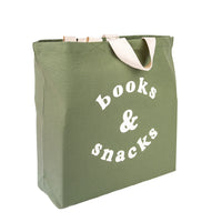 Books and snacks bag - sage