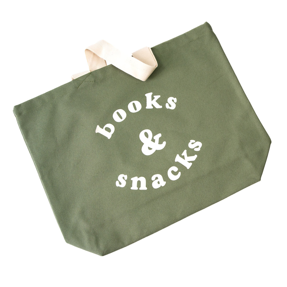 Books and snacks bag - sage