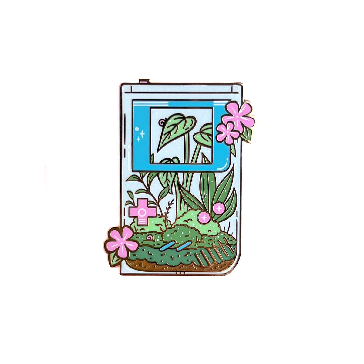 Terrarium game enamel pin