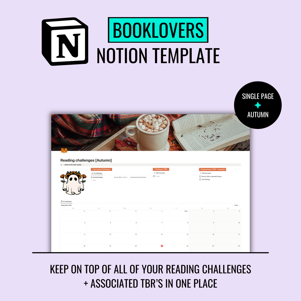 Reading challenges Notion template