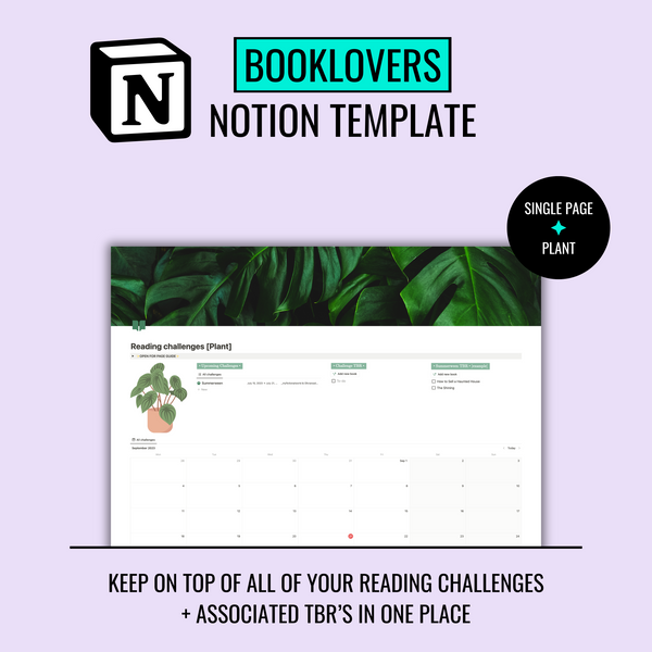 Reading challenges Notion template