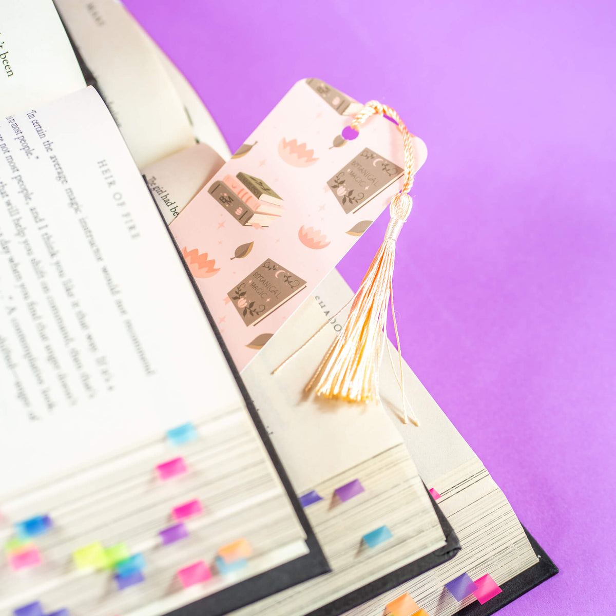 Botanical books tassel bookmark