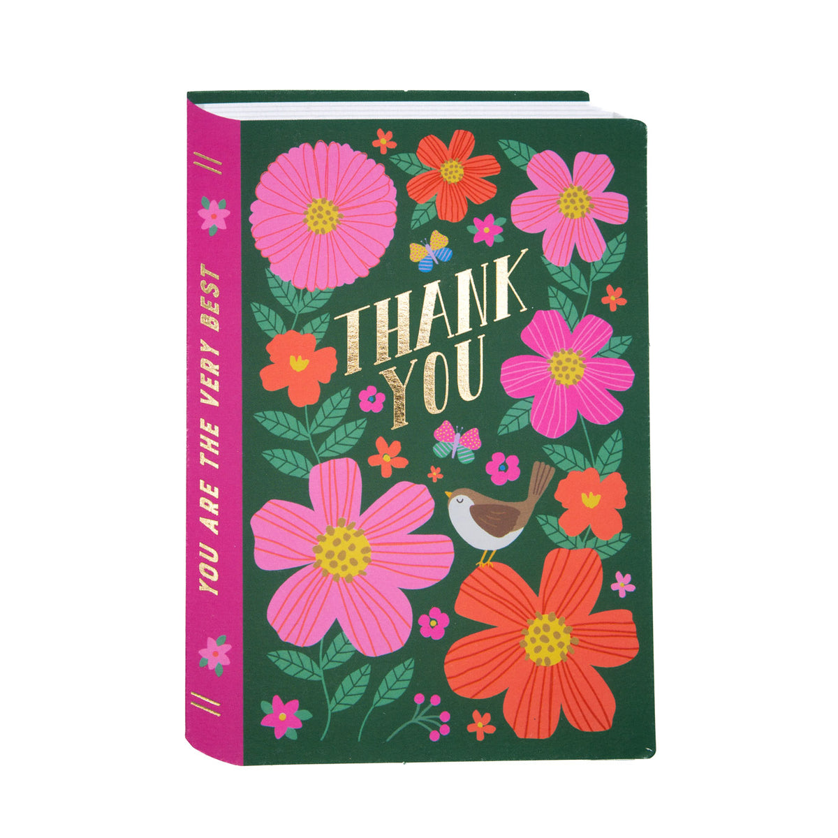 Floral book thank you card