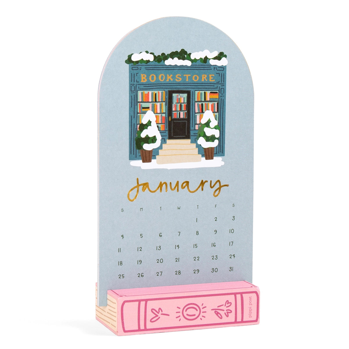 Book lover's 2026 mini desk calendar