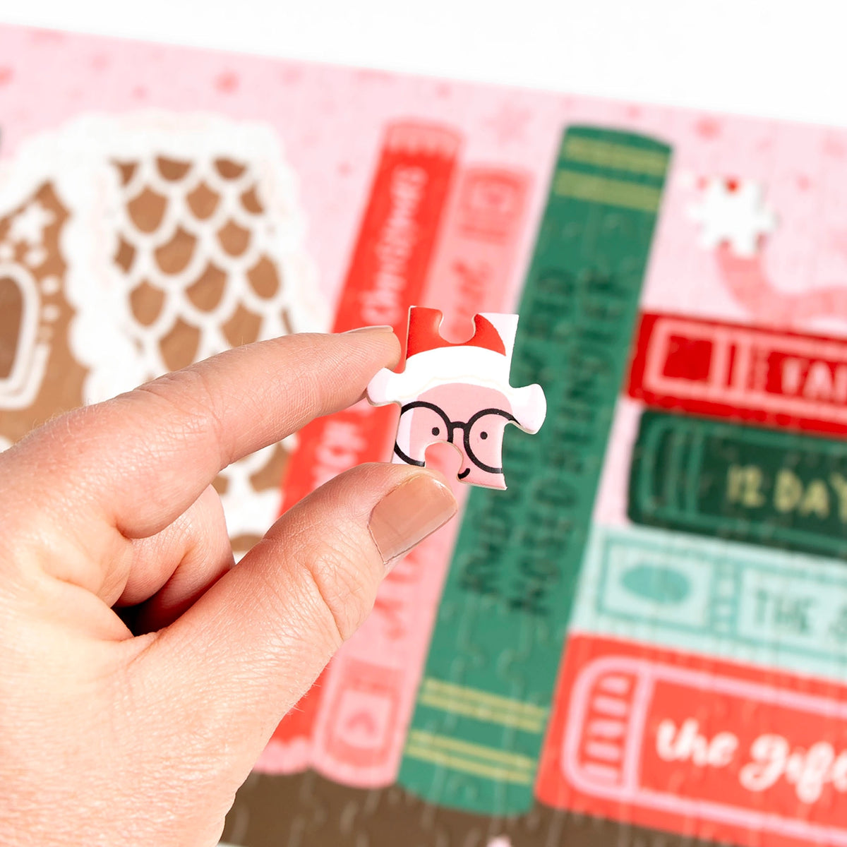 Christmas bookshelf jigsaw puzzle