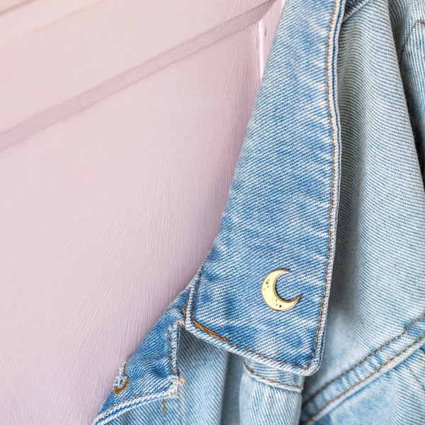Moon enamel pin
