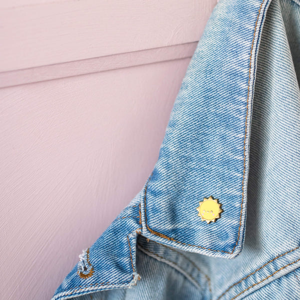 Tiny sun enamel pin