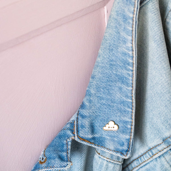 Tiny cloud enamel pin