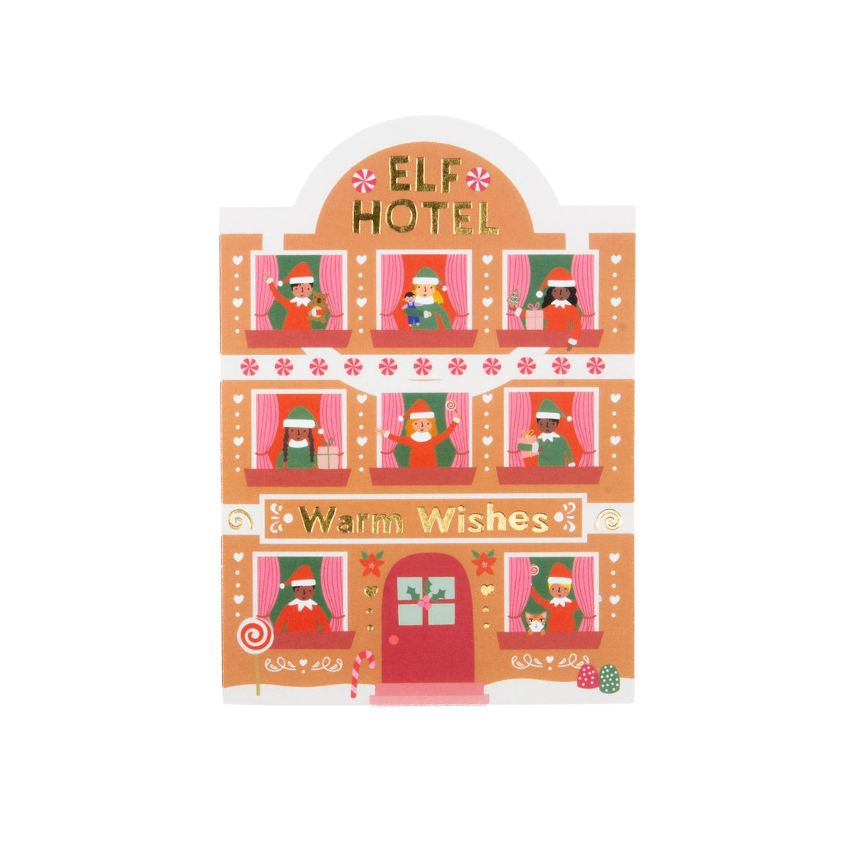 Elf hotel Christmas card
