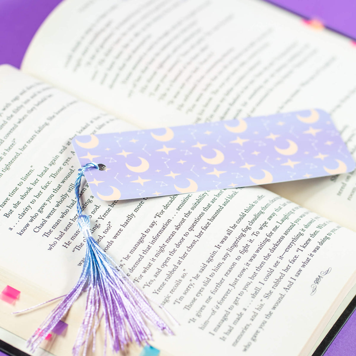 Moons and constellations tassel bookmark