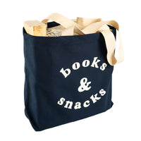 Books and snacks tote - navy