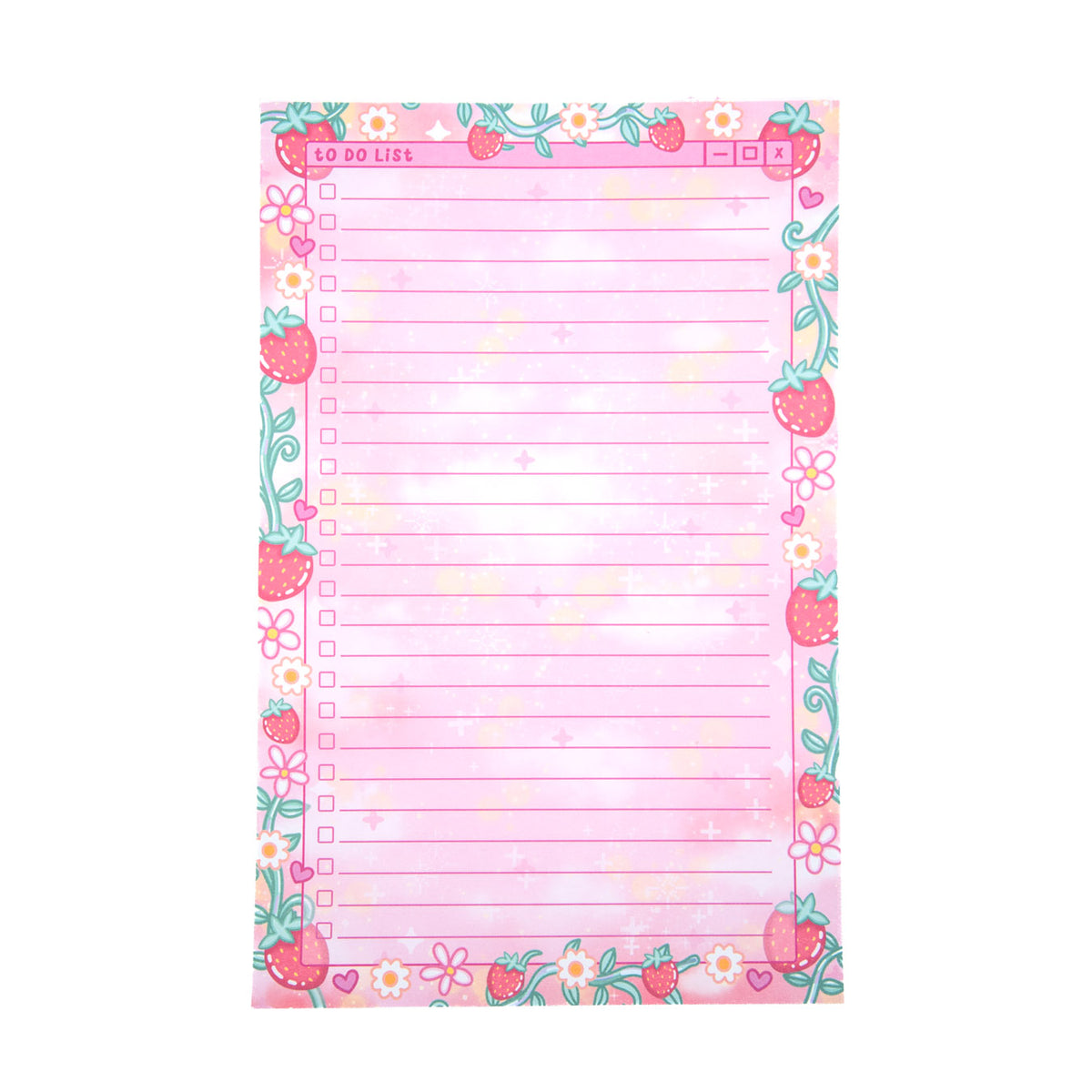 Strawberries to do list notepad