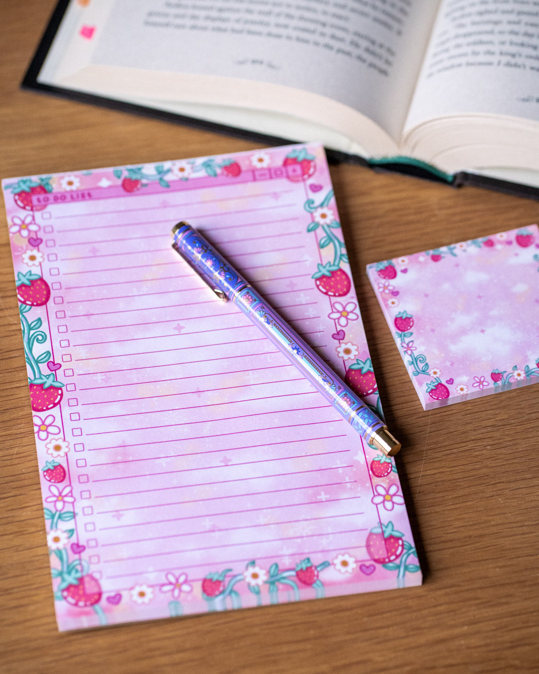 Strawberries to do list notepad