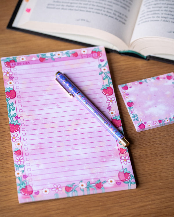 Strawberries to do list notepad