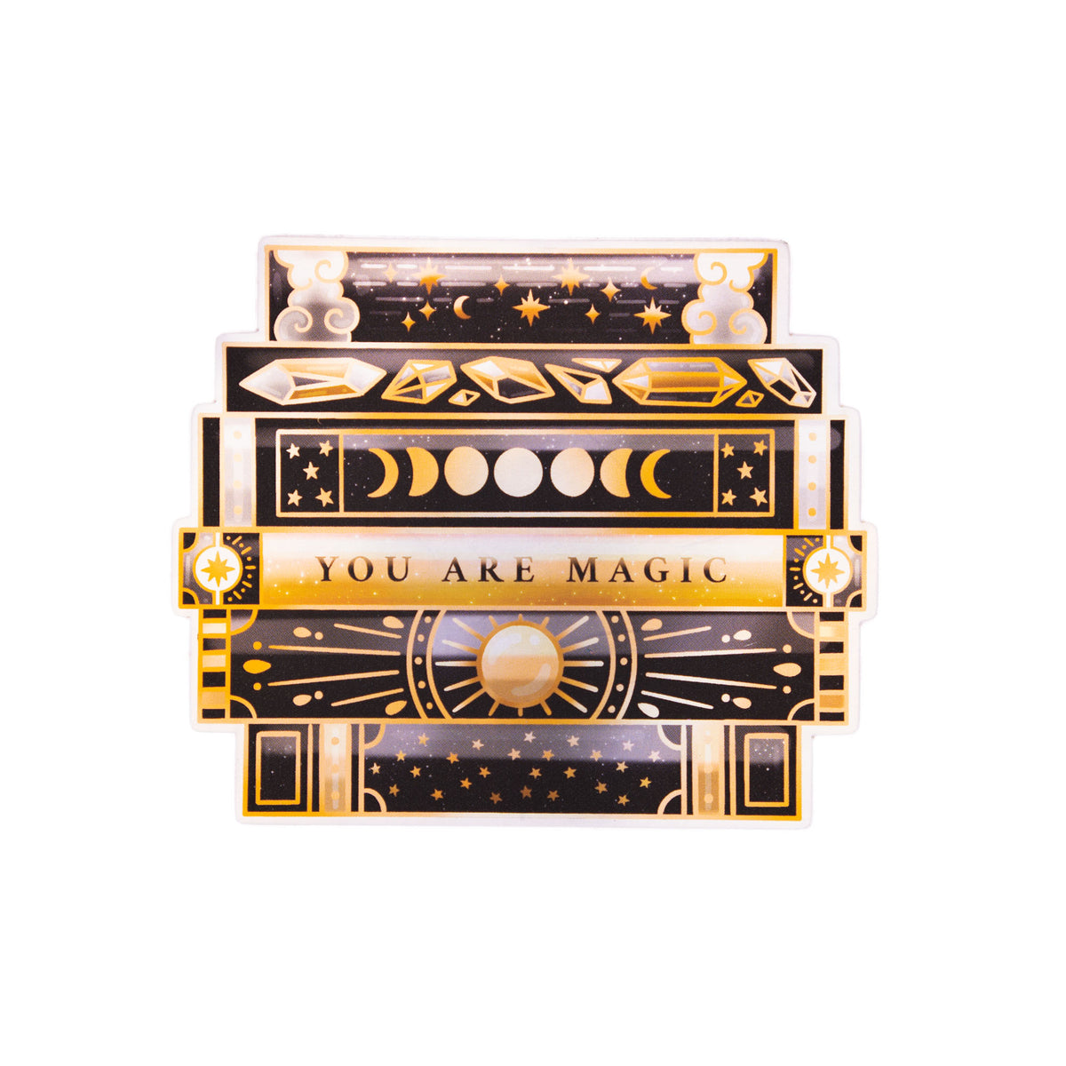 Magical Bookstack Sticker - Mini Black