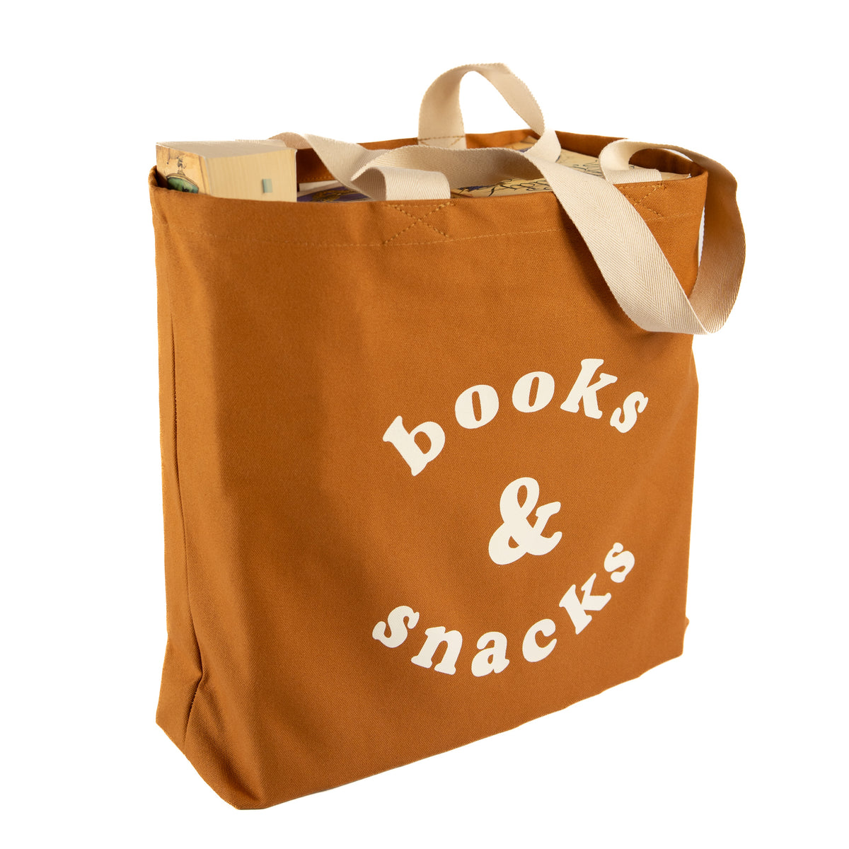 Books and snacks bag - tan