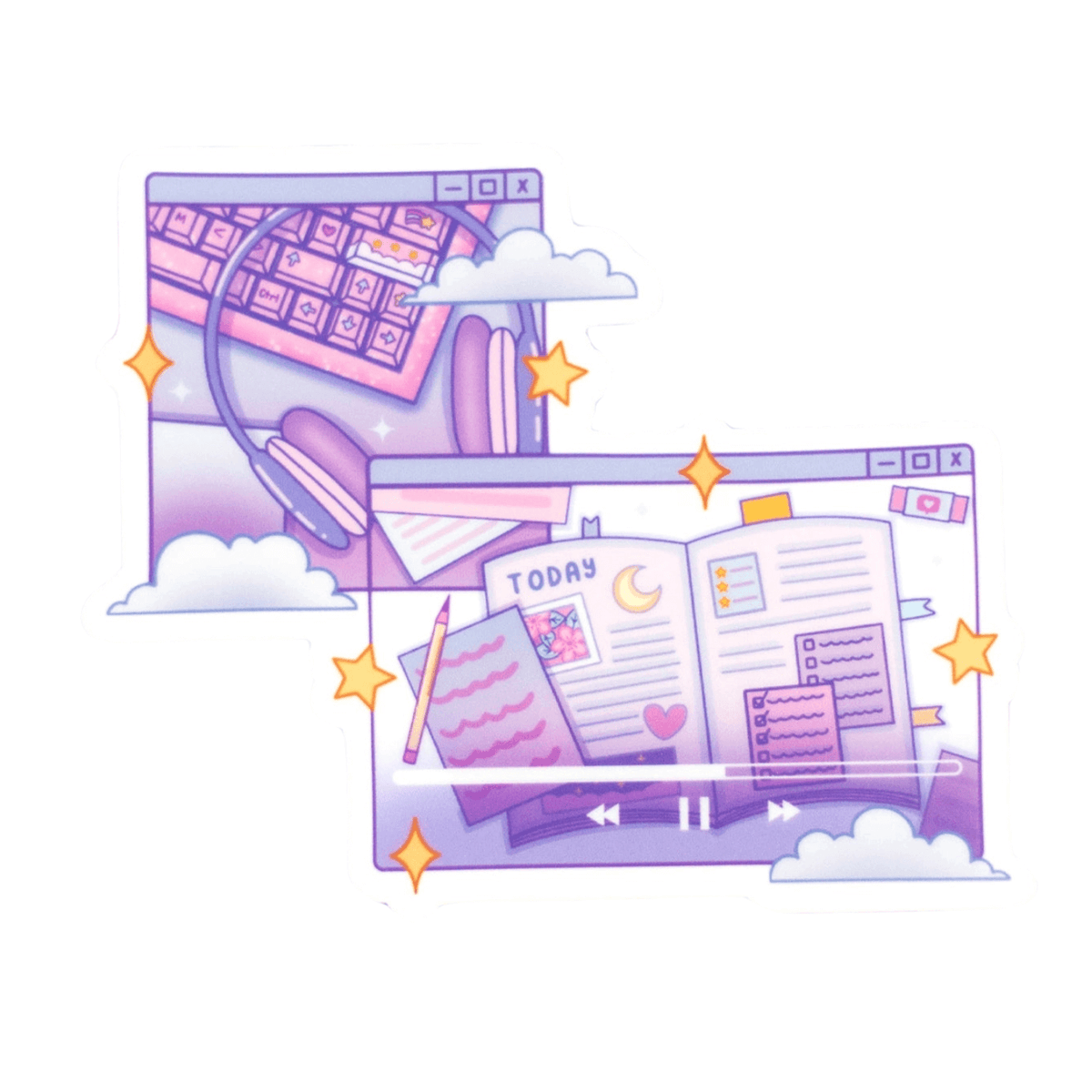 Lofi study night sticker