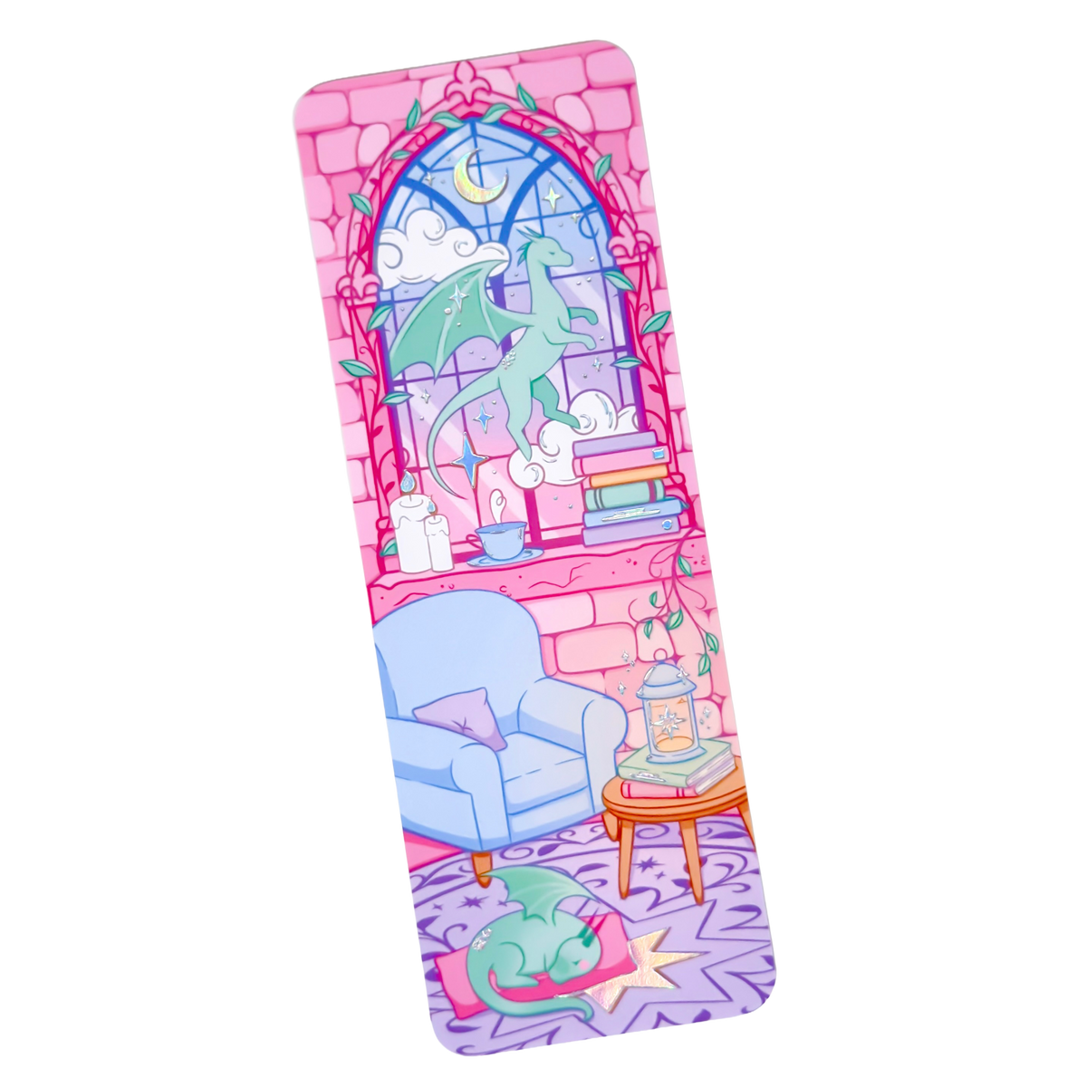 B GRADE | Library Window Holographic Foiled Bookmark – Limited Edition - Fantasy Bookish Bookmark