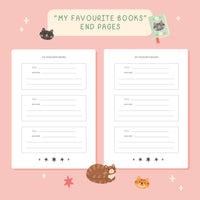 Reading Journal Cats – 50 Page Book Review Notebook