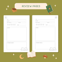 Reading Journal Fantasy Forest, 50 Page Book Review Notebook