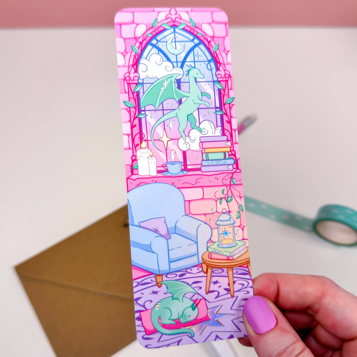Library Window Holographic Foiled Bookmark