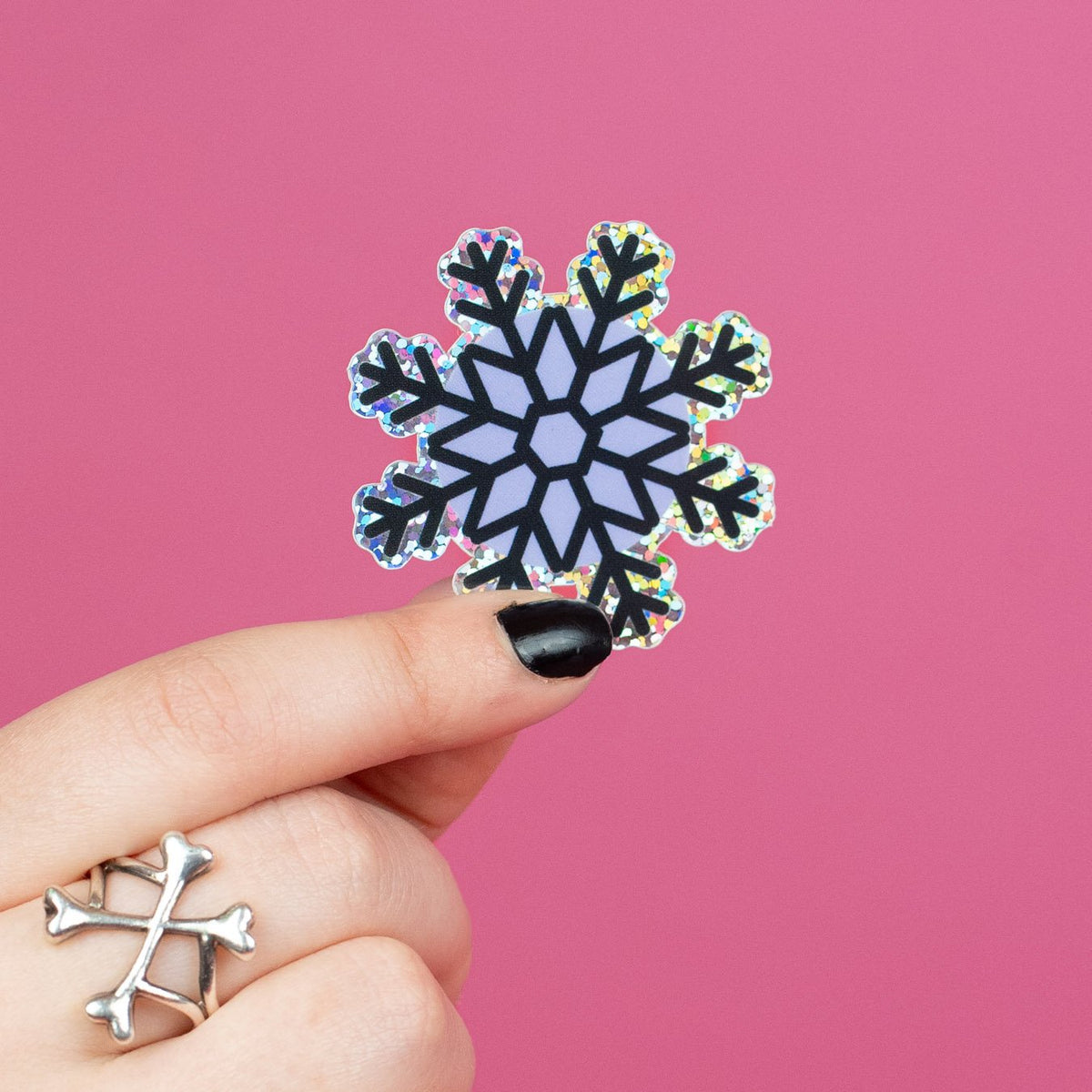 Snowflake glitter sticker