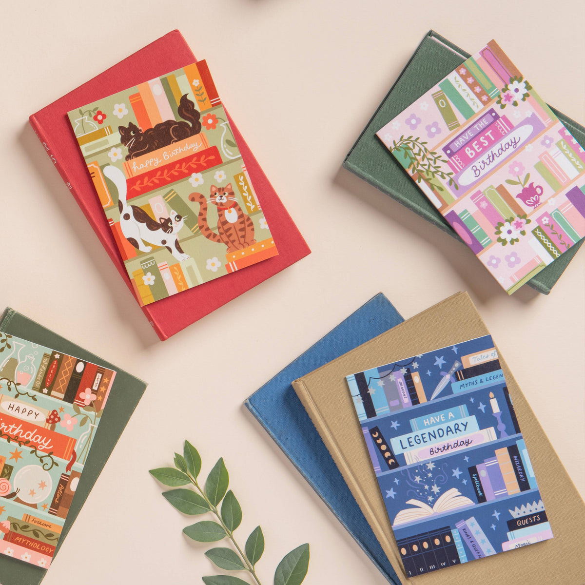 Cats & Books Birthday Card - Birthday Cards for Book-Lovers