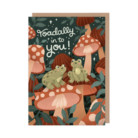 Frog Valentine's Day Card, "Toad-ally In To You" Pun Card
