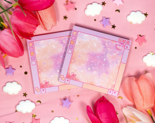 Pink Galaxy Window Sticky Notes