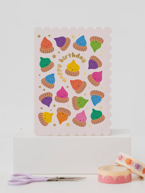 Scalloped Iced Gems Kids Birthday Card