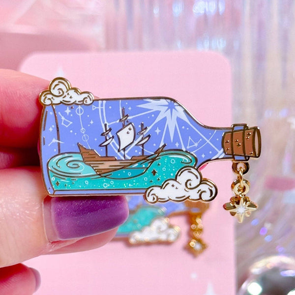 Ship in a Bottle Enamel Pin