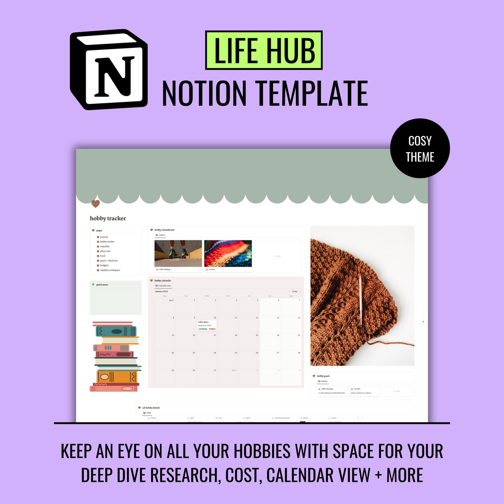 Complete life hub Notion template Paper and Word