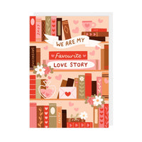 Book Valentine's Day Card, "Favourite Love Story" Book Card