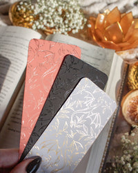 White and gold Floral Dragons Bookmark