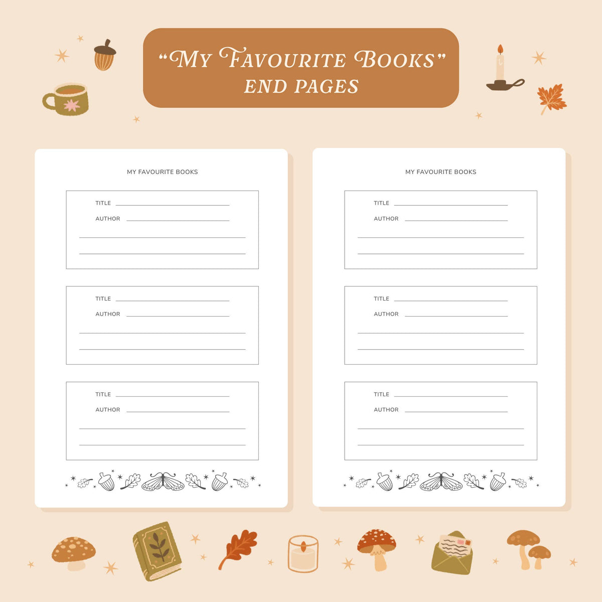 Cosy Season Reading Journal – 50 Book Review Notebook