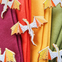 Orange and White Dragon Enamel Pin