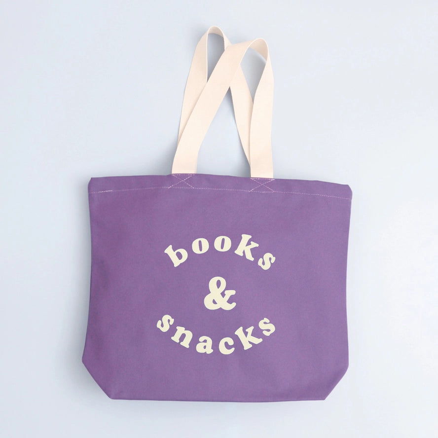 Books and snacks bag - lavender