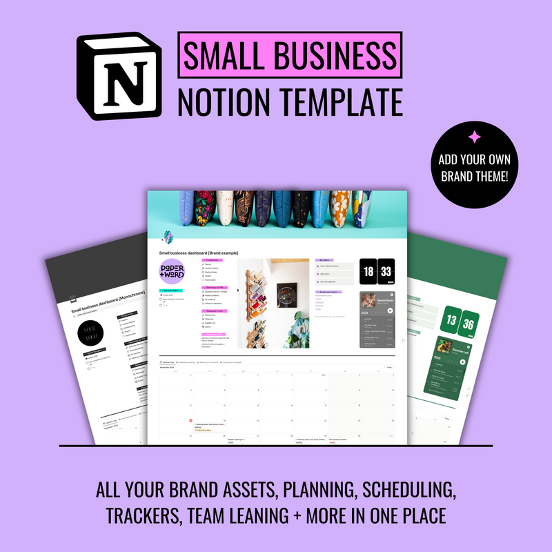 Complete small business hub Notion template