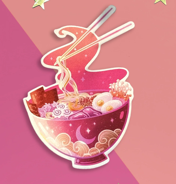 Enchanting Ramen Sticker - Pink