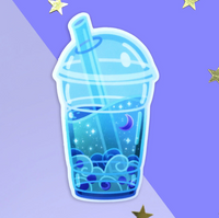 Cosmic Bubble Tea Sticker - Blue