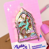 Library Window Liquid Glitter Enamel Pin